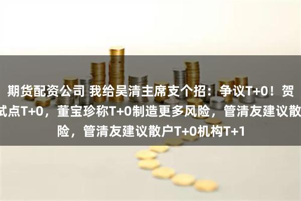 期货配资公司 我给吴清主席支个招：争议T+0！贺强建议大盘股试点T+0，董宝珍称T+0制造更多风险，管清友建议散户T+0机构T+1